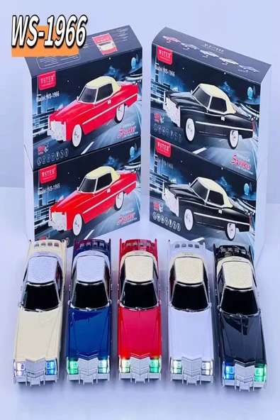 ULTRATEKNO 1966 Cadillac Model Retro Araba Bluetooth Hoparlör Fm Radyo USB Tf Aux Destekli Speaker - 4