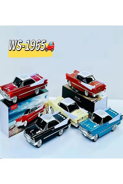 ULTRATEKNO WS-1965BT Dodge 59 Model Retro Araba Bluetooth Hoparlör Fm Radyo USB Tf Aux Destekli Speaker - 4