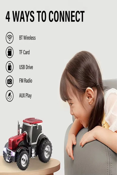 ULTRATEKNO WS-560 Massey Ferguson Modeli Traktör Bluetooth Hoparlör Fm Radyo USB Tf Aux Destekli Speaker - 5
