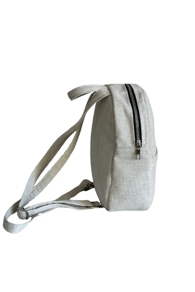 Vip Home Concept Market Ürünleri  Mini Kadın Sırt Çantası-BEJ KETEN-Vip Home Bags - 3