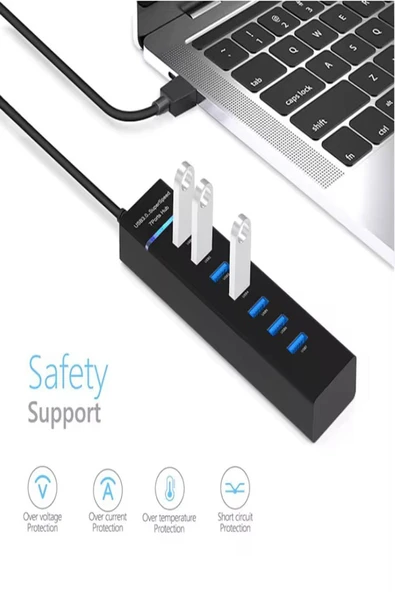 ULTRATEKNO Ul307 7 Port Usb 3.0 Hub Usb Hub 3.0 Çoğaltıcı 7 Port Usb Hub 5 Gbps Usb Splitter Usb Çoklayıcı - 4