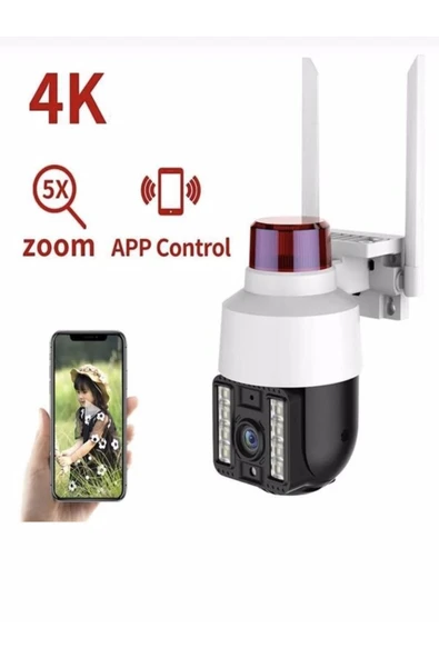 ULTRATEKNO Ptz Speed Dome 4k 2mp Wifi Kablosuz Dış Mekan Kamerası Çakarlı Alarmlı Sensörlü Güvenlik Kamerası - 5
