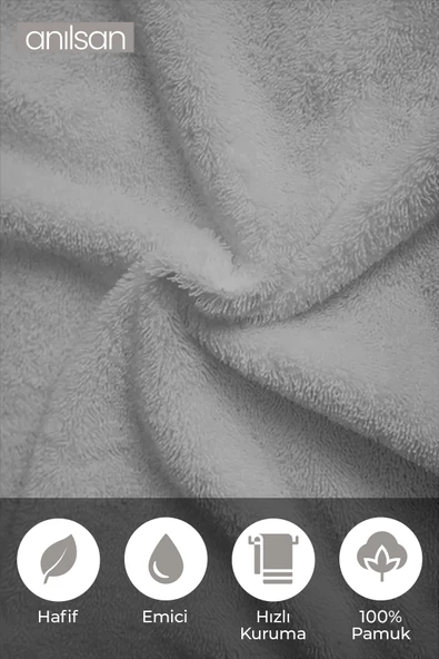 25'li Gri Greek El Havlusu - 50x90 Cm, 225gr, %100 Pamuk, Spa Ve Otel Havlusu, Günlük Kullanıma Uygun - 4