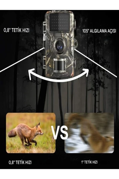 ULTRATEKNO TR Foto Kapan Takip Kamerası İzcilik Avcılık Kamerası Yaban Hayatı İzleme 1080P IP66 için 38 LED'li - 5