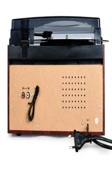 ULTRATEKNO Hepsi Bir Arada elektrikli Vintage Plak Çalar CD Çalar Kaset USB Bluetooth Tf Aux Kumandalı Pikap - 3