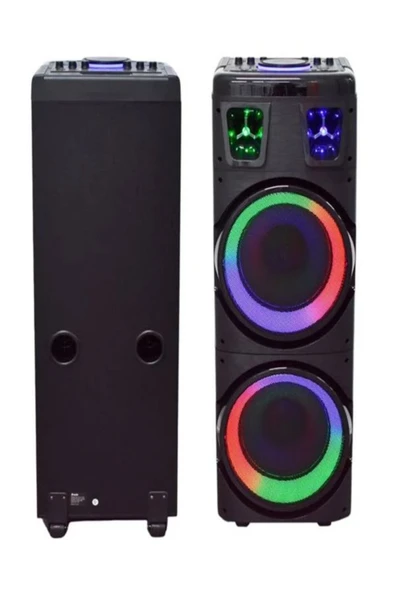 ULTRATEKNO BTS-1708 200W Karaoke Ses Sistemi 2x10 inç RGB Efektli Party Box Mikrofonlu Bluetooth Hoparlör - 6