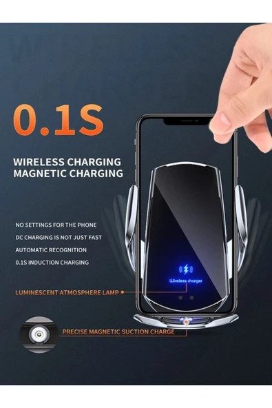 ULTRATEKNO Q3 Kızılötesi Sensörlü Havalandırma için Wireless Araç İçi Telefon Tutucu ve Şarj İstasyonu - 4