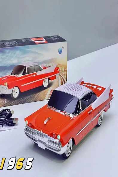 ULTRATEKNO WS-1965BT Dodge 59 Model Retro Araba Bluetooth Hoparlör Fm Radyo USB Tf Aux Destekli Speaker - 4