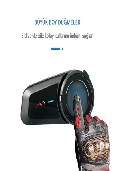 ULTRATEKNO Maxto M2 Su Geçirmez Motosiklet Kask Kulaklık Intercom - 7