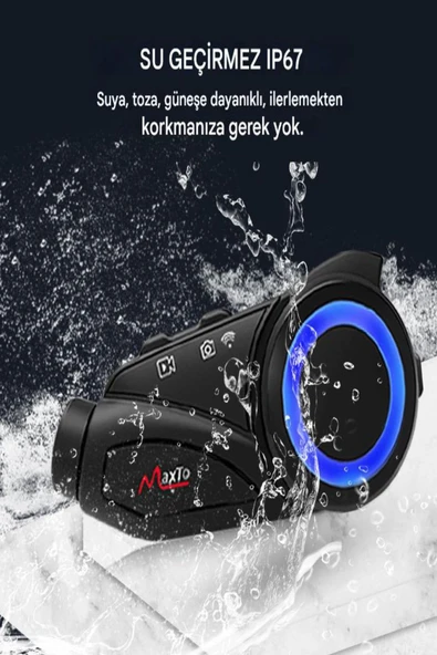 ULTRATEKNO Yeni Sürüm Maxto M3 intercom  360 Derece Dönen Kask Klipsli Kameralı Motosiklet Kask İntercomu - 5