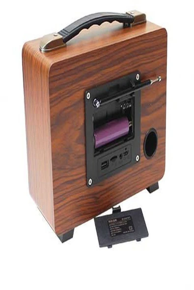 ULTRATEKNO M-2027BT Gerçek Ahşap Eskitme Kaplama Radyo Fm Am Sw USB Tf Aux Destekli Bluetooth Hoparlör - 4