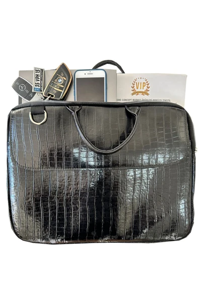 Vip Home Concept Market Ürünleri  Kroko Siyah Macbook Air Pro 15.6-16.1 Inç Darbeye Karşı Korumalı Laptop Çantası Vip Home Bags - 7