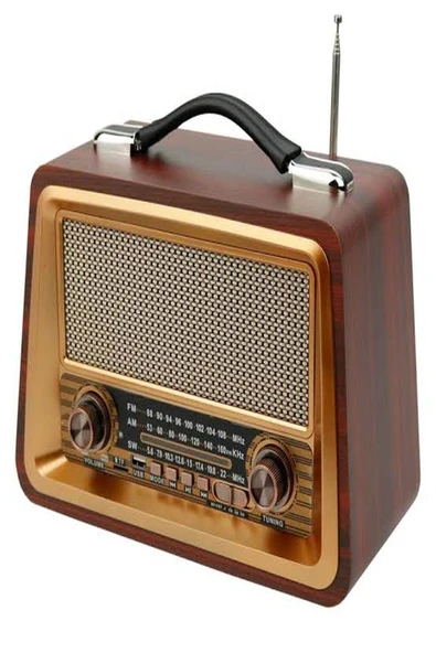 ULTRATEKNO R-2066BT Nostaljik Radyo Gerçek Ahşap Eskitme Bluetooth Hoparlör Mp3 Çalar Müzik Kutusu - 4