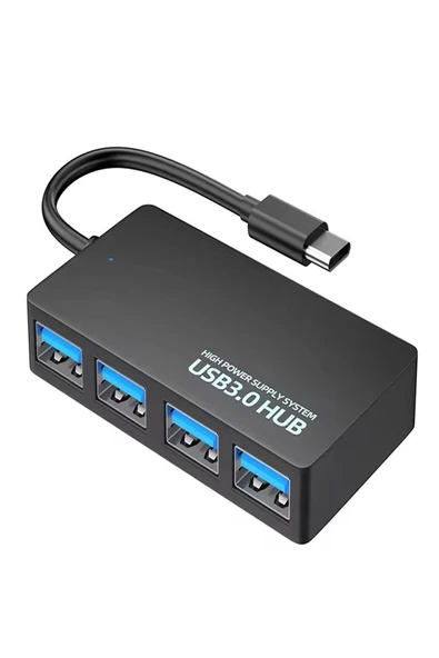 ULTRATEKNO USB Type C Hub 4 Port 3.0 USB Çoklayıcı Type-C USB 3.0 Çoklayıcı