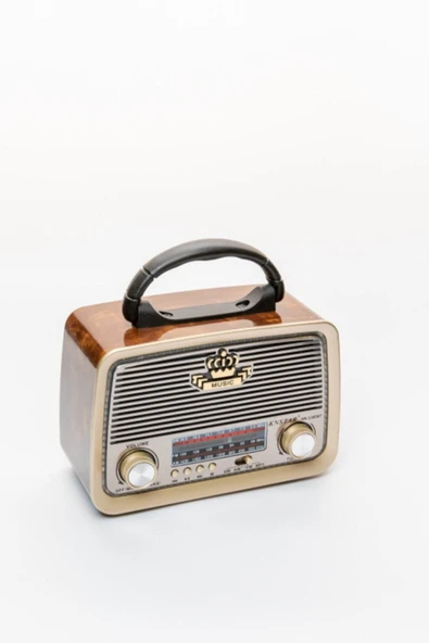 Knstar Şarjlı Ledli  Retro Ahşap Radyo Mp3 Çalar Kn-1183bt