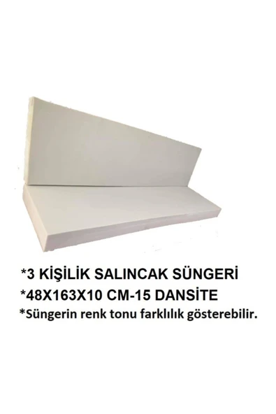 Vip Home Concept Market Ürünleri  Salıncak Süngeri 3 Kişilik 48x163 Cm-10 Cm Kalınlık 15 Dansite-2 Adet-1 Takımlık
