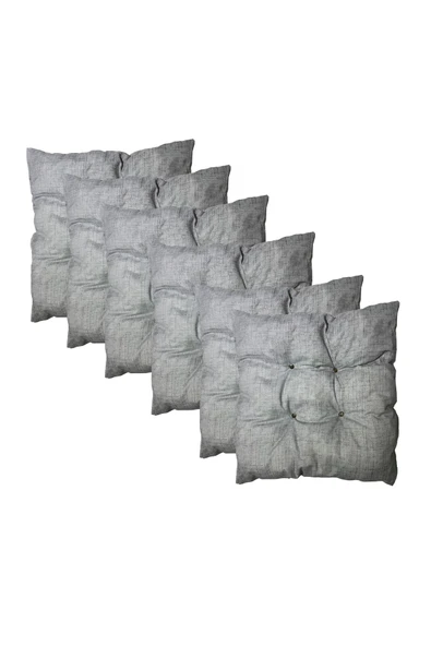 Vip Home Concept Market Ürünleri  Dekoratif Pofidik Puf Sandalye Minderi Kare 35x35x7 Cm-gri(6 Adet)