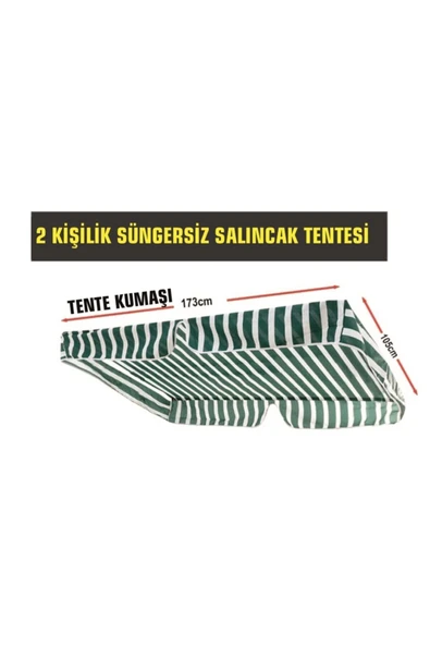 Vip Home Concept Market Ürünleri  2 Kişilik Salıncak Tentesi (yeşil-beyaz) Bahçe Salıncağı (mindersiz Tente)