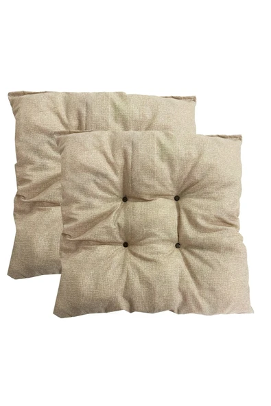 Vip Home Concept Market Ürünleri  Dekoratif Pofidik Puf Sandalye Minderi Kare 35x35x7 Cm-krem(2 Adet)