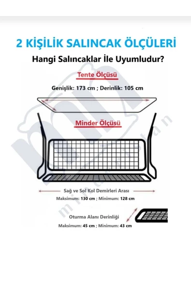 Vip Home Concept Süngersiz Salıncak Minder Seti Tenteli Kumaş Seti 2 Kişilik Süngersiz - 2