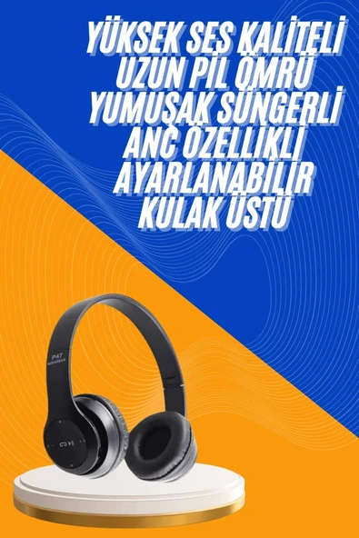 Wireless 5.0 Bluetooth Kablosuz Kulaklık ANC Özellikli Kulak Üstü Ayarlanabilir - 2