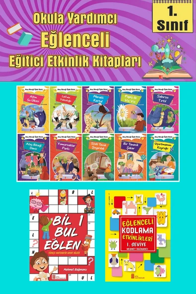 1.Sınıflar İçin Okumayı Sevdiren 10 lu Hikaye Seti -Bil Bul Eğlen-Kodlama 17 (Okulda Evde Tatilde) ürün görseli 1