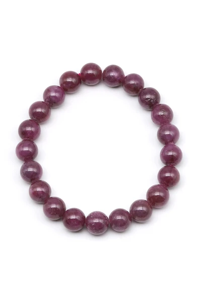 Yakut Doğal Taş Bileklik 9 mm Küre Kesim - 2