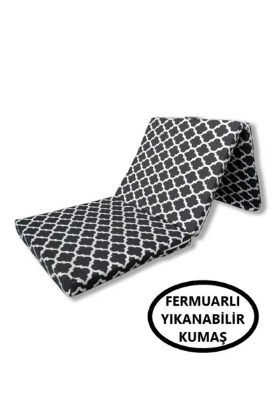 Vip Home Concept Katlanır Kamp Yatağı Çadır Yatağı 70x180 6 Cm Işbir Gri Kalın Sünger Karaçatı Model - 2