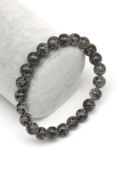 Herkimer Kuvars Doğal Taş Bileklik 8 mm Küre Kesim