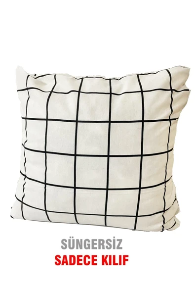 Vip Home Concept Market Ürünleri  Kırlent Yastık Dolgulu Fermuarlı Vip Yastık 1 Adet-43x43 Cm(beyaz Pano)