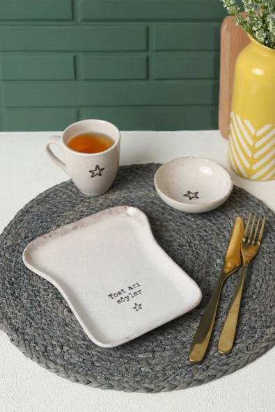 Keramika Tost Kahvaltı Takımı 3 Parça 22499-22507 - 2