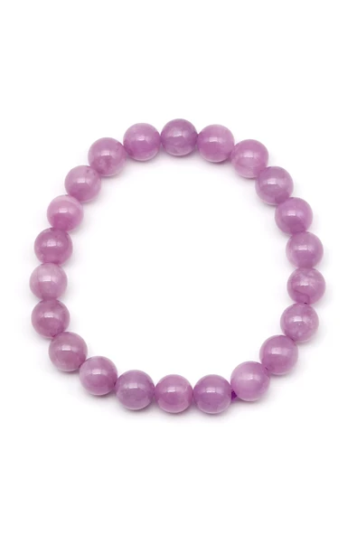 Kunzit Doğal Taş Bileklik 9 mm Küre Kesim - Resim 2