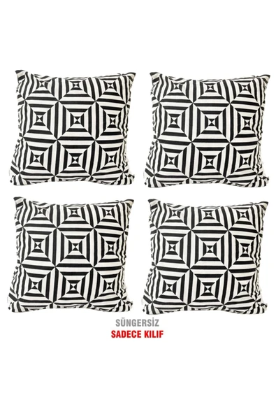Vip Home Concept Market Ürünleri  Kırlent Yastık Dolgulu Fermuarlı Vip Yastık 4 Adet-43x43 Cm(hipnoz)