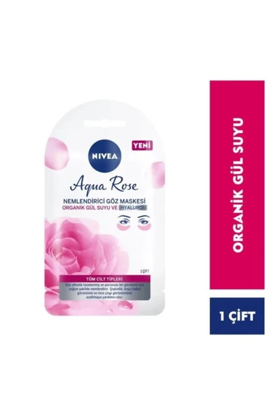 NIVEA Aqua Rose Organik Gül Suyu İçerikli Nemlendirici Göz Maskesi, Hyaluron, Koyu Halka, Göz Torbası ürün görseli
