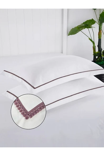 Güpür Detaylı Çift Kişilik Beyaz Çarşaf 2 Yastık Kılıfı 240x260cm - 2