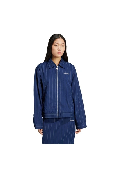 adidas Mavi  Kadın  Ceket PINSTRIPE H JKT JJ3477 Mavi  Kadın  Ceket PINSTRIPE H JKT JJ3477 - 3