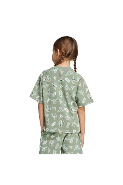 adidas Unisex Çocuk  Yeşil  T-Shirt LK SW MNDO T JF3650 - Resim 2