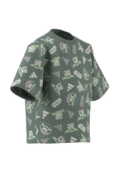 adidas Unisex Çocuk  Yeşil  T-Shirt LK SW MNDO T JF3650 - Resim 10