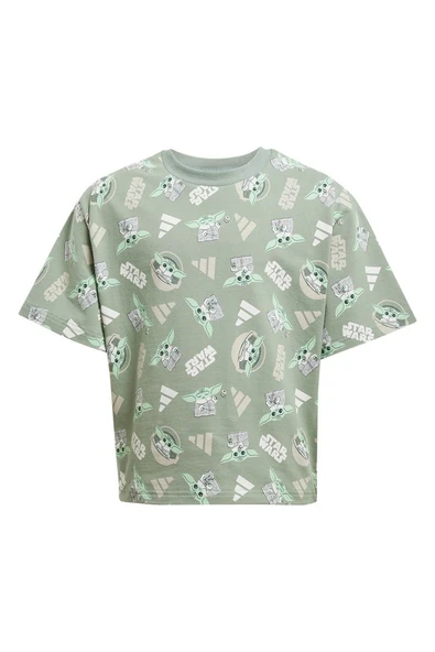 adidas Unisex Çocuk  Yeşil  T-Shirt LK SW MNDO T JF3650 - Resim 9