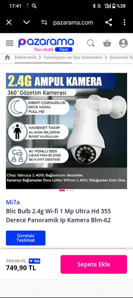 Gece görüş wifi bağlantısı ampul formunda İMP ultra kamera - 2