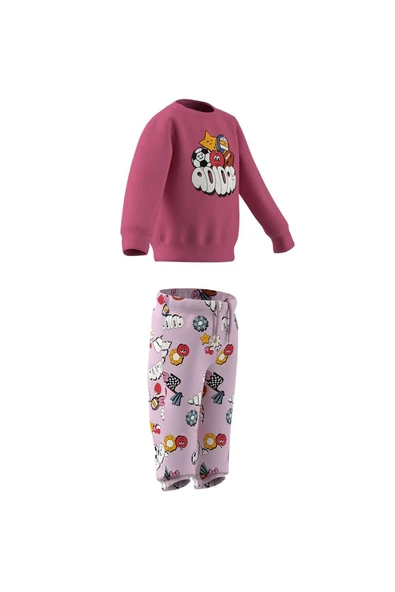 adidas Pembe  Bebek  Eşofman I FUN AOP JOG JD0061 - 11