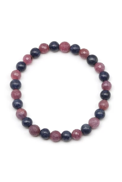 Yakut-Safir Doğal Taş Bileklik 6 mm Fasetli-Küre Kesim - 2