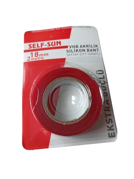self sun akrilik silikon bant çift taraflı & 2 metre x 18 mm