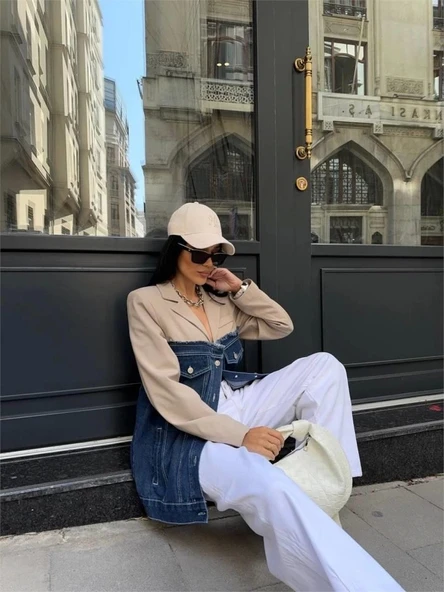 PARÇALI CEKET ÜST ATLAS - ALT KOT - Bej - 4