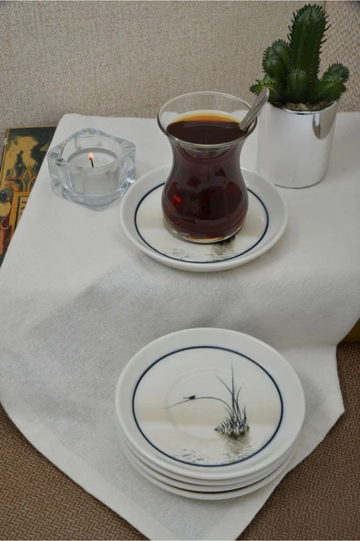 Farika Porselen Kuşadası 6'lı Porselen Çay Tabağı Seti - 3
