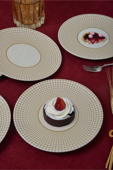 Farika Porselen Petek 6'lı Porselen Pasta Tabağı Seti - 3