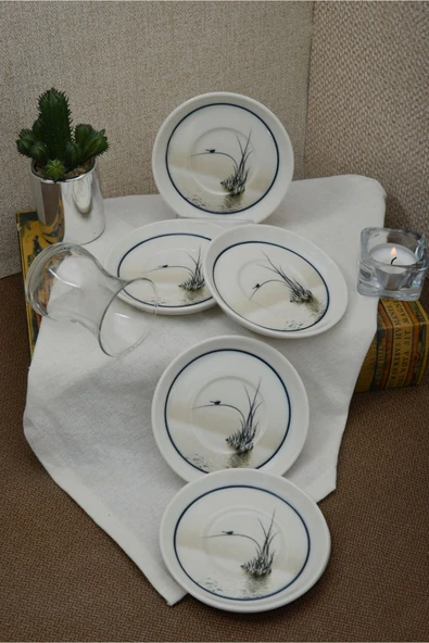 Farika Porselen Kuşadası 6'lı Porselen Çay Tabağı Seti - 2