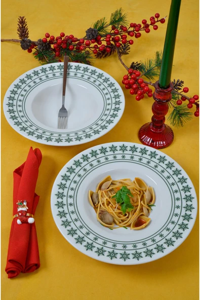 Farika Porselen Kartanem 28cm Porselen Makarna Tabağı - 3