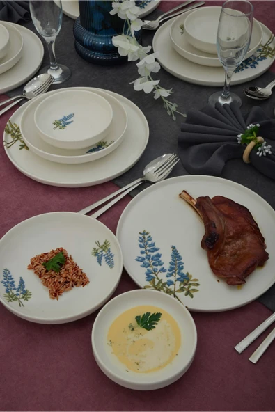 Farika Porselen Hazeran 18 Parça 6 Kişilik Porselen Yemek Takımı - 3