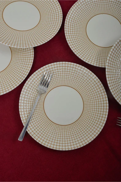 Farika Porselen Petek 6'lı Porselen Pasta Tabağı Seti